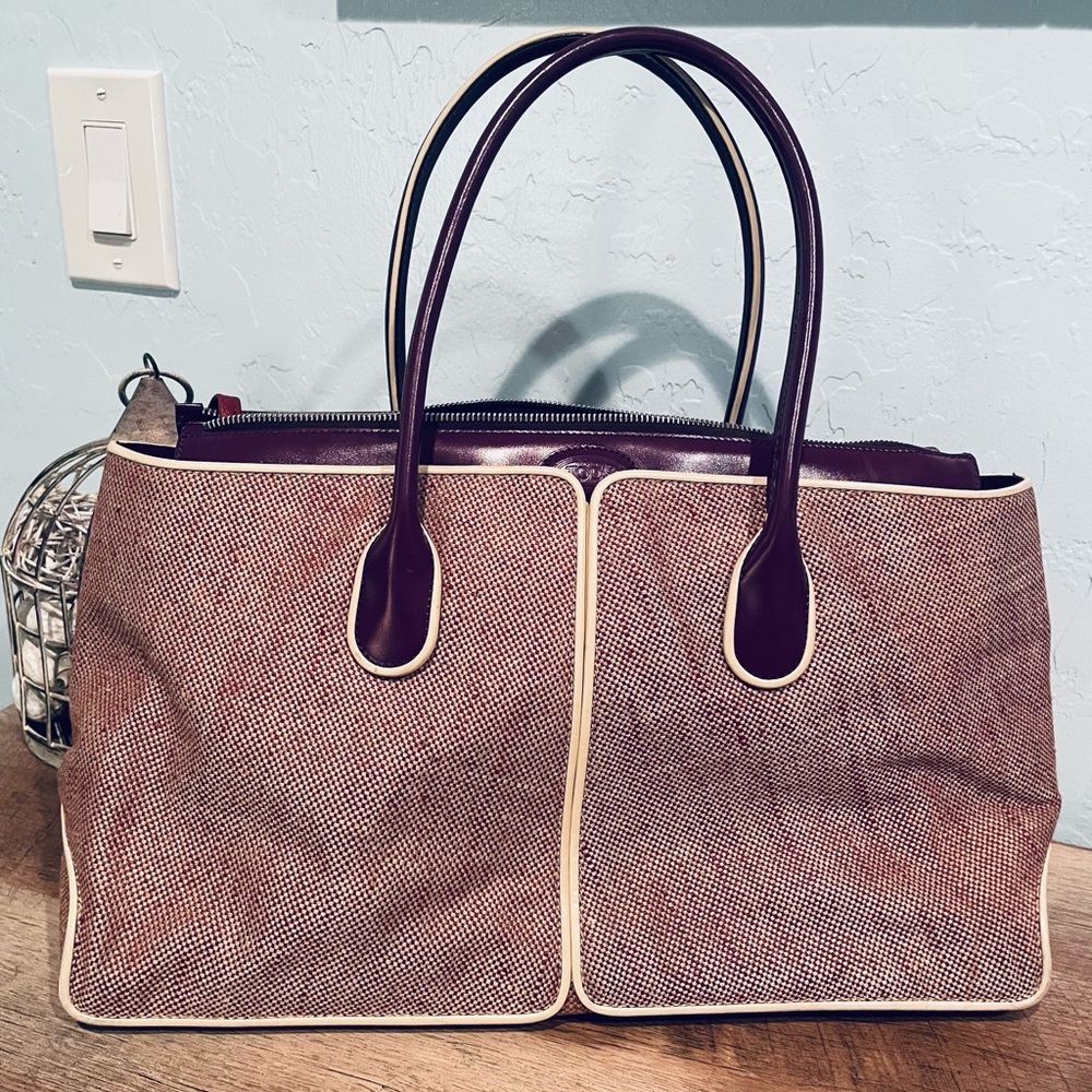 Tod's Hemp Canvas Leather Bag
